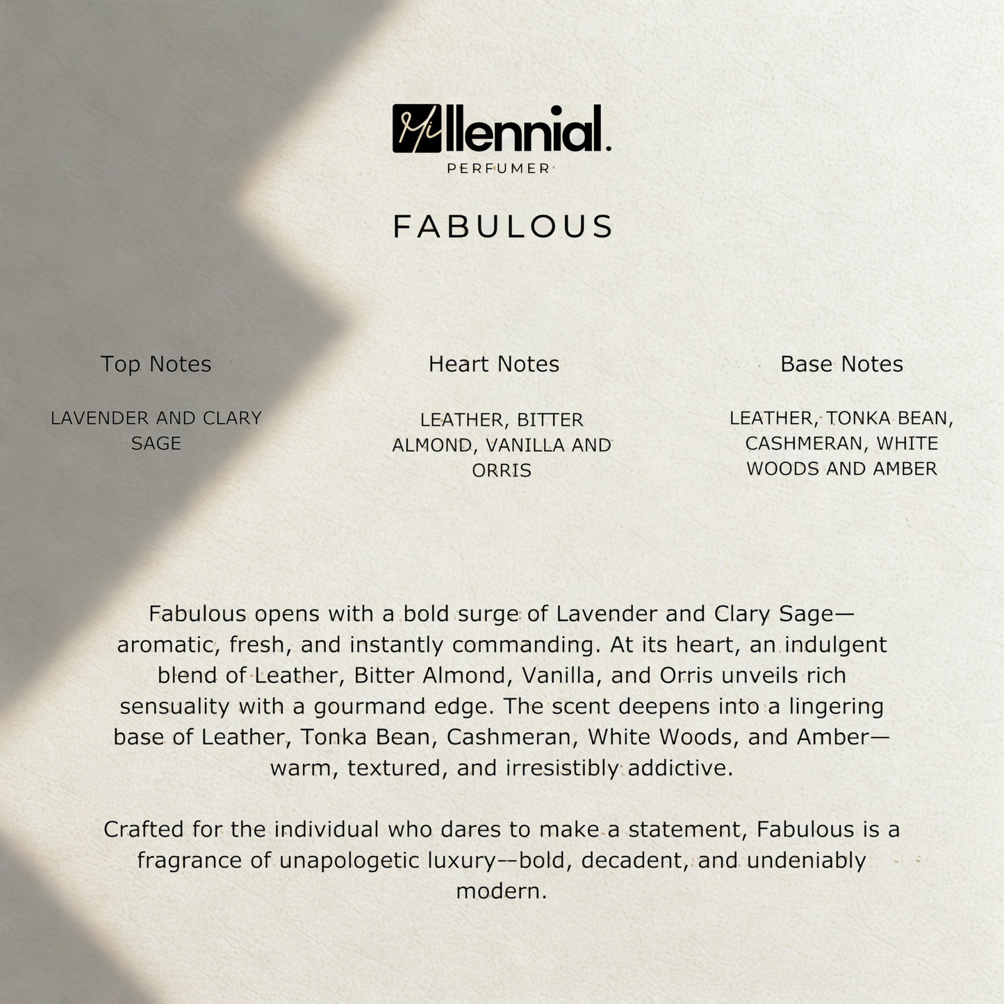 Millennial Perfumer™ – Fabulous | TF's Fuccking Faabulous | Bold, Creamy & Leather-Infused Luxe Fragrance