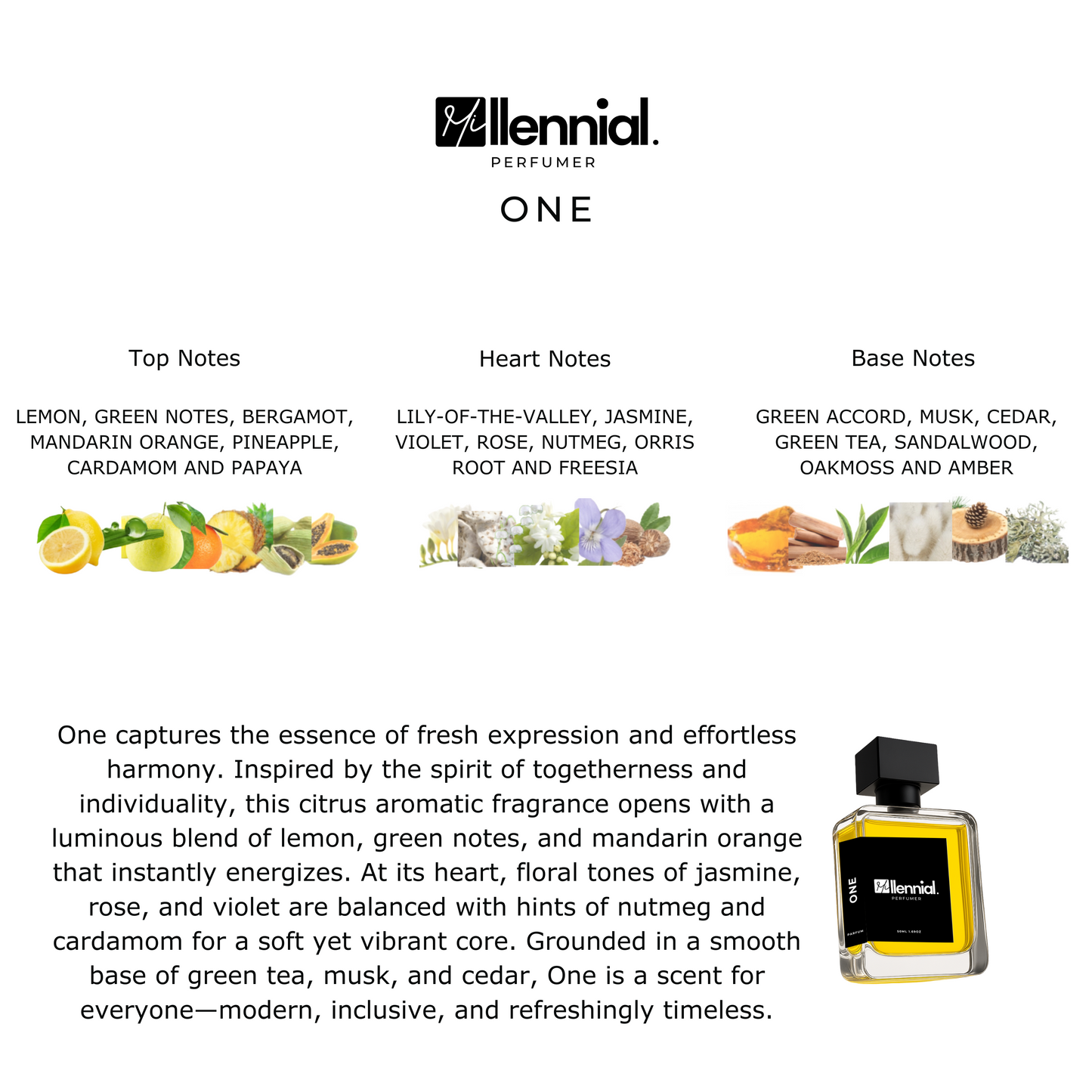Millennial Perfumer™ – One | CKs One (Profile Match) | Unisex Fresh Citrus Aromatic Fragrance
