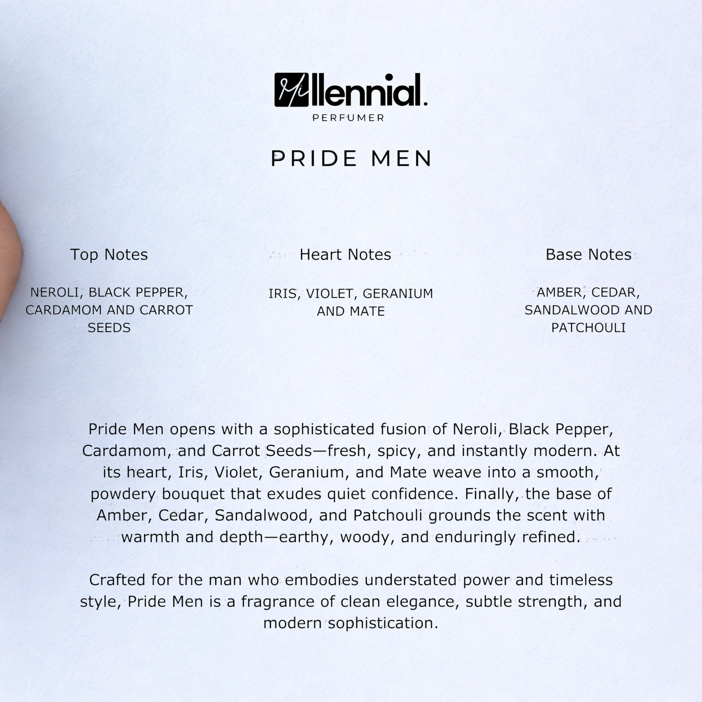 Millennial Perfumer™ – Pride Men | Pradaa L’Hommee (Profile Match) | Powdery Woody Fragrance for Men | Timeless & Elegant Scent, 50ml