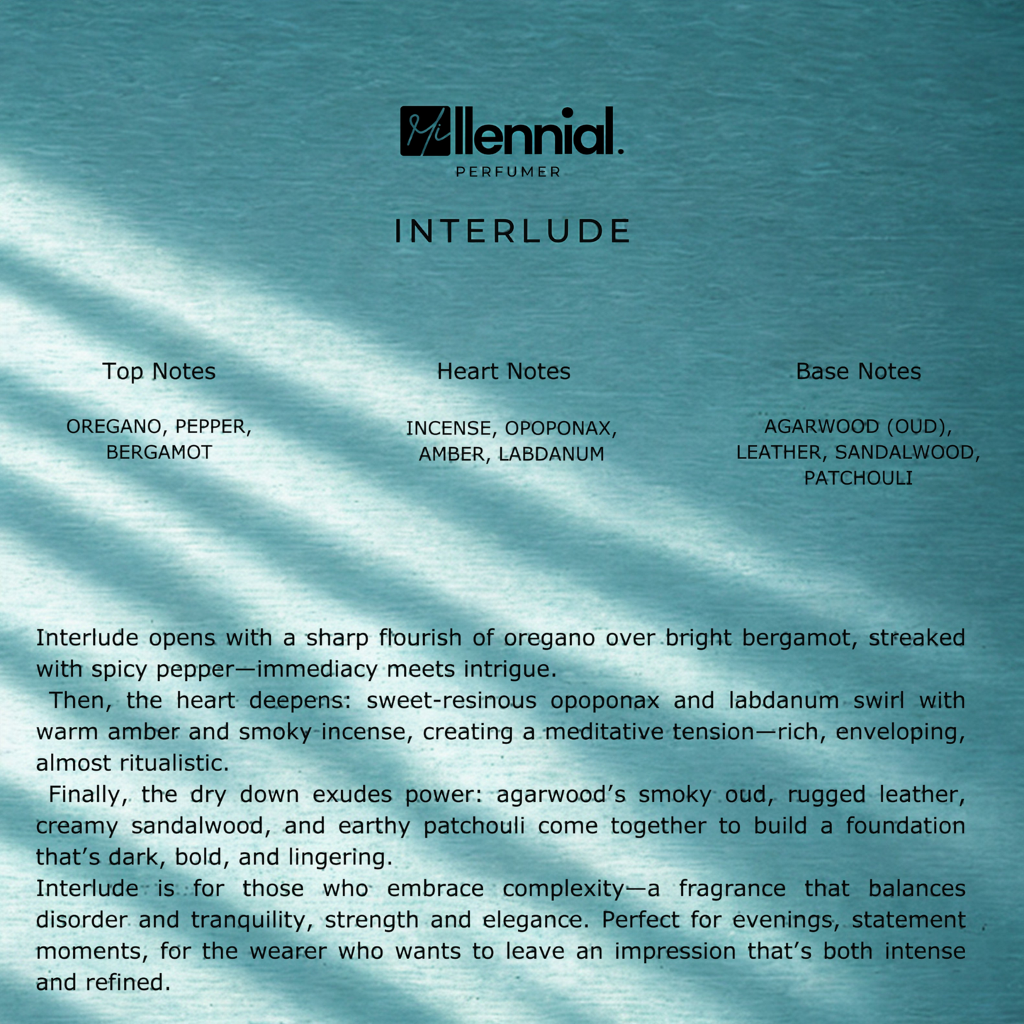 Millennial Perfumer™ – Interlude | Amouuage Interludee Man (Profile Match) | Bold Spicy Amber Woody Fragrance for Men | Smoky, Opulent & Long-Lasting Scent, 50ml