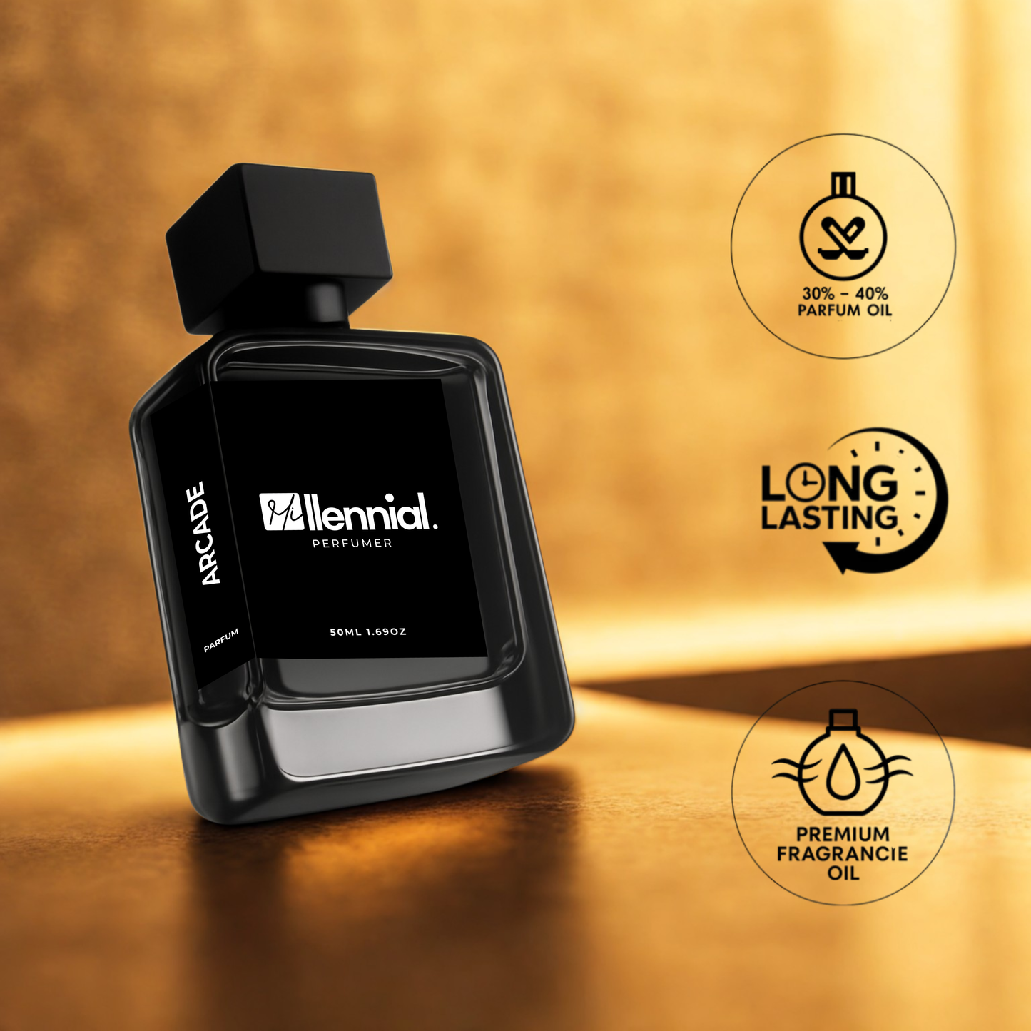 Millennial Perfumer™ – Arcade | PDM's Allthaair (Profile Match) | Luxurious Amber Vanilla Fragrance for Men | Warm, Sensual & Long-Lasting Scent, 50ml