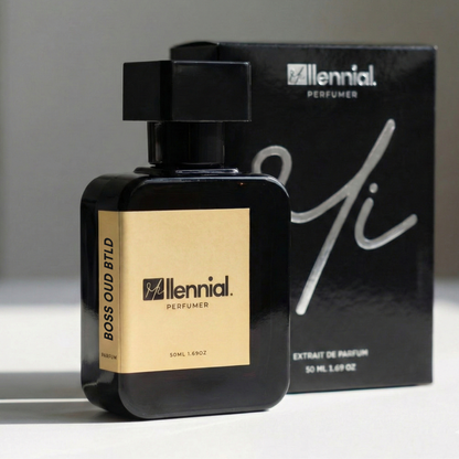 Millennial Perfumer™ – Boss Oud Btld | Huggo Bosss Bottled Oud Type (Profile Match) | Extrait de Parfum | Warm Spicy Oud & Woody Fragrance with Apple, Citrus, Cinnamon, Saffron, Clove, Sandalwood, 50ml