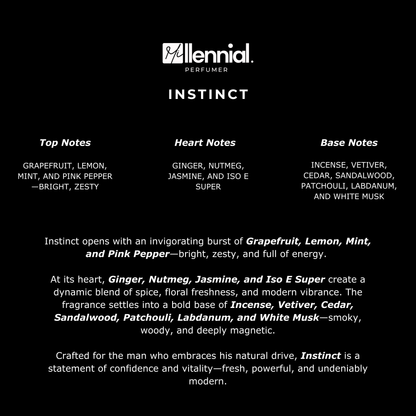 Millennial Perfumer™ – Instinct | Channel Bleu de Channel Type (Profile Match) | Woody Aromatic | Refined Masculine Signature