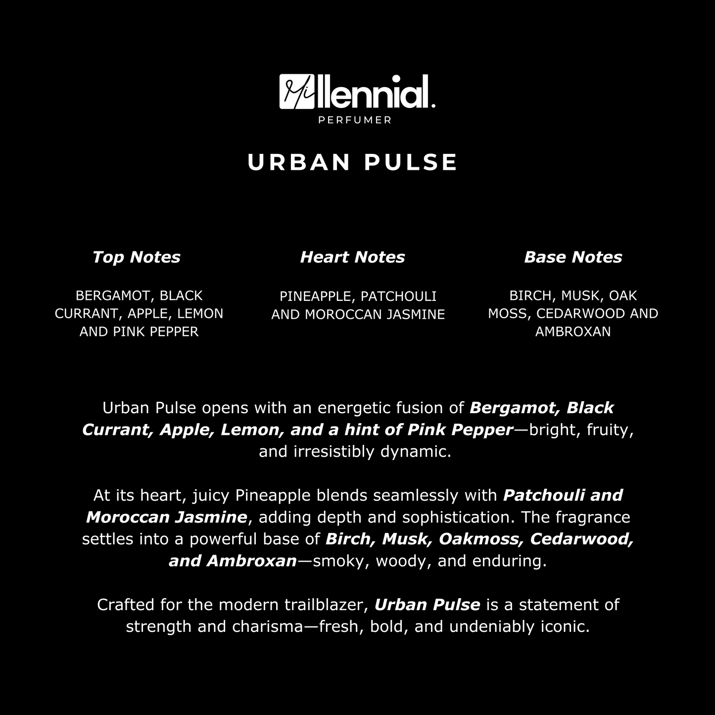 Millennial Perfumer™ - Urban Pulse | Creeed Aventus (profile matches) | Capturing the Energy of the Streets