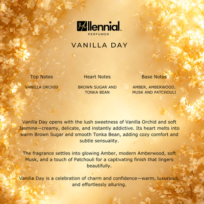 Millennial Perfumer™ – Vanilla Day | Kayaalii Vanilllaa 28 (Profile Matches) | Warm Vanilla Gourmand Luxury Perfume | Long-Lasting Unisex Scent, 50ml