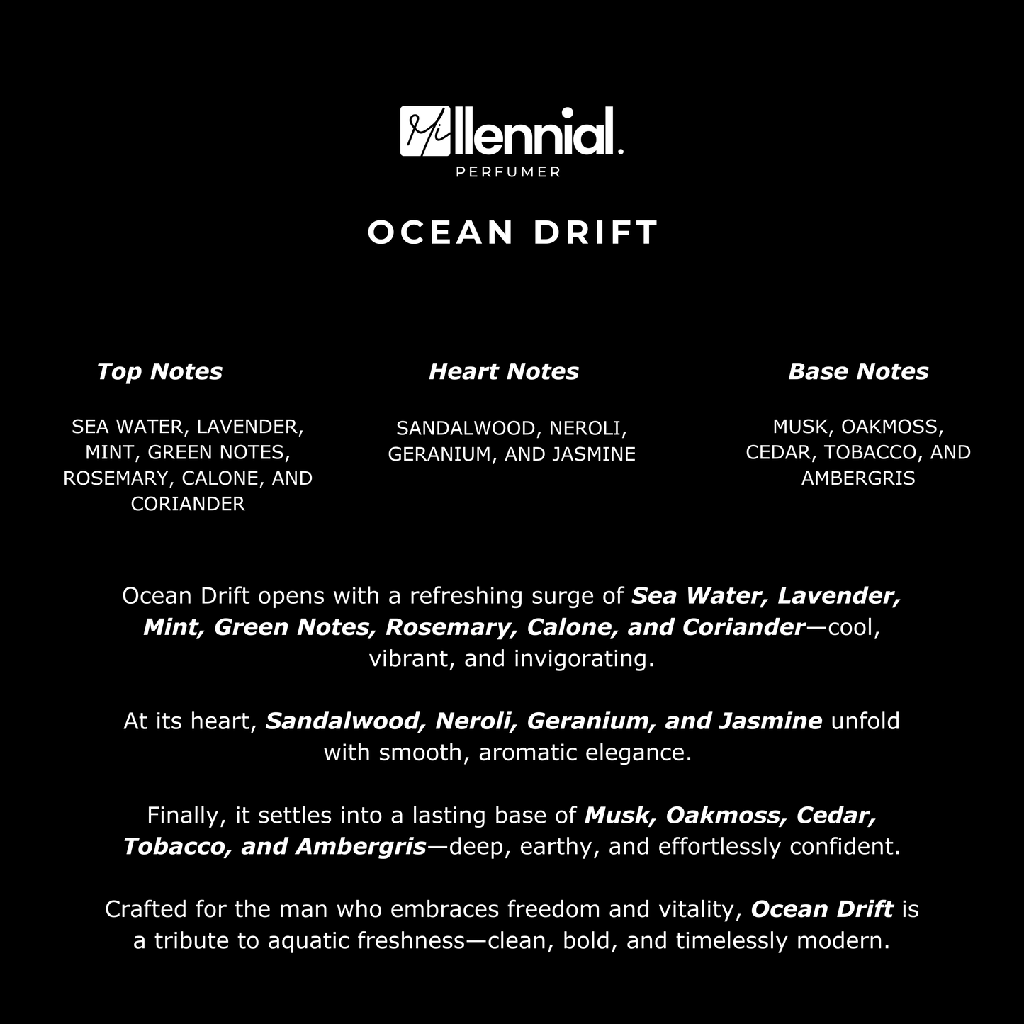 Millennial Perfumer™ - Ocean Drift | DavidOff CoolWater (profile matches) | Fresh Marine Fragrance for Men