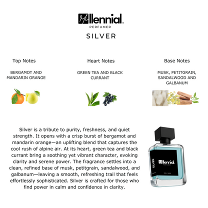 Millennial Perfumer™ – Silver | Creeed Sillver Mounntain Water (Profile Match) | Fresh Citrus & Green Tea Fragrance