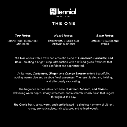 Millennial Perfumer™ – The One | Dollce & Gaabbana The One Type (Profile Match) | Extrait de Parfum | Fresh Citrus & Spicy Blend with Grapefruit, Cardamom, Ginger, Amber & Tobacco | Long-Lasting Warm & Sophisticated Masculine Fragrance, 50ml