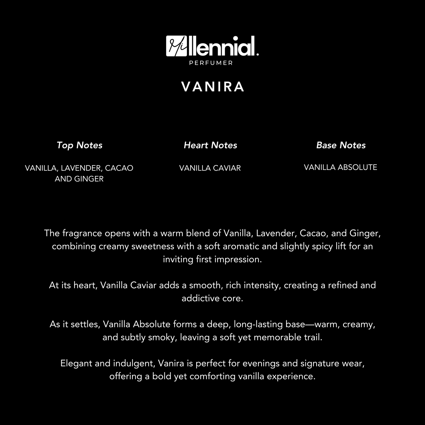 Millennial Perfumer™ – Vanira | Burberrry Goddess Type (Profile Match) | Extrait de Parfum | Creamy Vanilla, Cacao & Soft Lavender Spice | Elegant Addictive Gourmand
