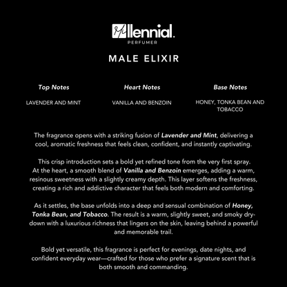 Millennial Perfumer™ – Elixir | Le Male Elixir Type (Profile Match) | Fresh Aromatic Mint, Warm Vanilla & Tobacco | Bold Masculine Signature