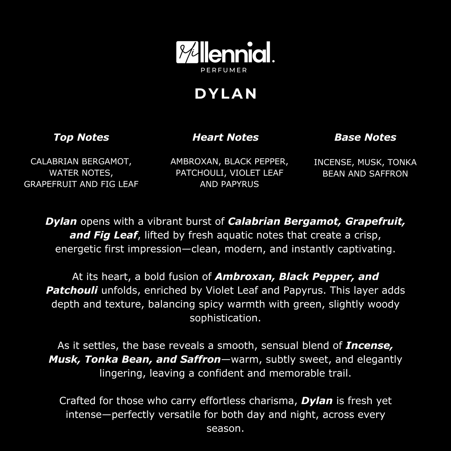 Millennial Perfumer™ – Dylan | Versaace Dylan Blue Type (Profile Match) | Fresh Citrus, Aquatic Notes & Ambroxan Woods | Modern Masculine Freshness