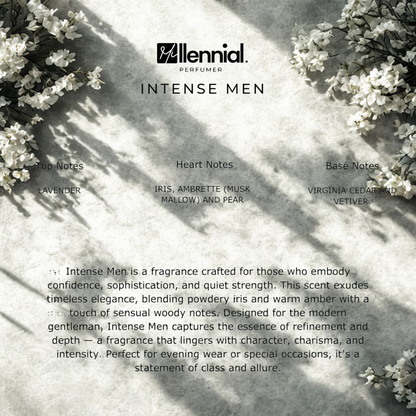 Millennial Perfumer™ – Intense Men | Diur Homme Inteense (Profile Match) | Elegant Woody Floral Musk Fragrance for Men | Sophisticated, Warm & Long-Lasting Scent, 50ml