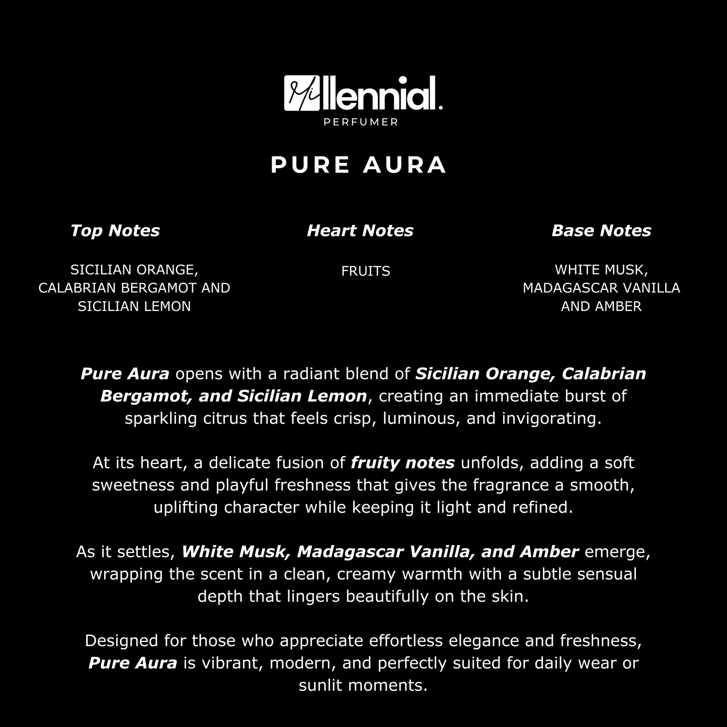 Millennial Perfumer™ – Pure Aura | Xerrjooff Erba Pura Type (Profile Match) | Radiant Fruity Citrus & Musky Amber | Modern Luxury Expression