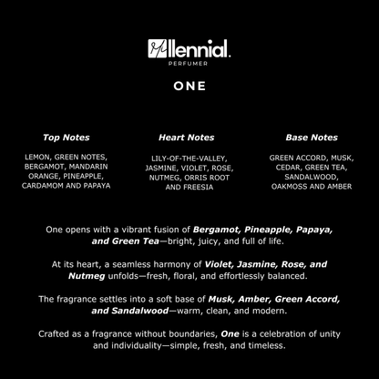 Millennial Perfumer™ – One | CKs One (Profile Match) | Unisex Fresh Citrus Aromatic Fragrance