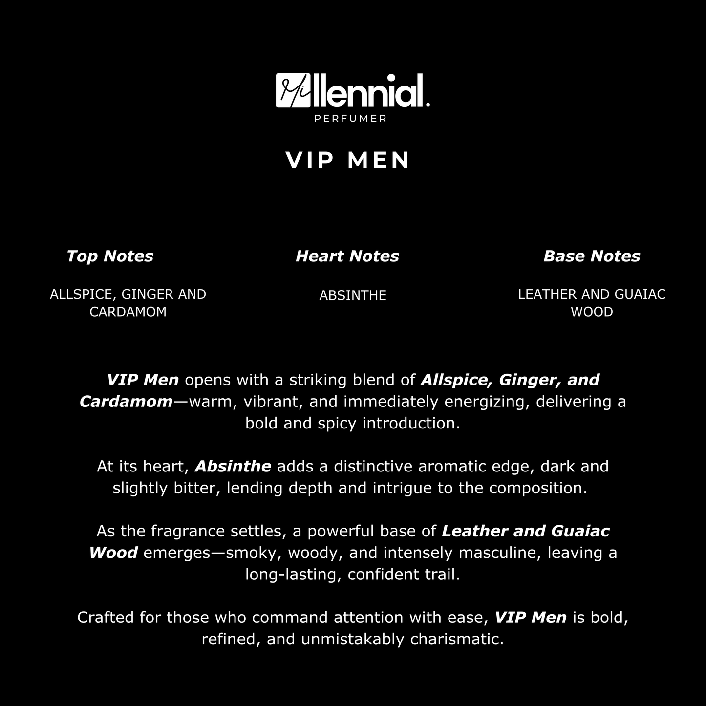 Millennial Perfumer – VIP Men | Carrollinaa herrrera VIP Black Red (Profile Match) | Spicy Leather Luxury Fragrance for Men