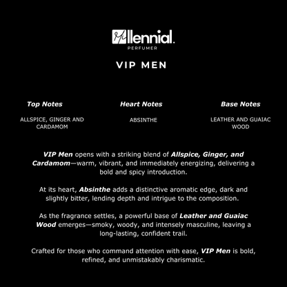 Millennial Perfumer – VIP Men | Carrollinaa herrrera VIP Black Red (Profile Match) | Spicy Leather Luxury Fragrance for Men