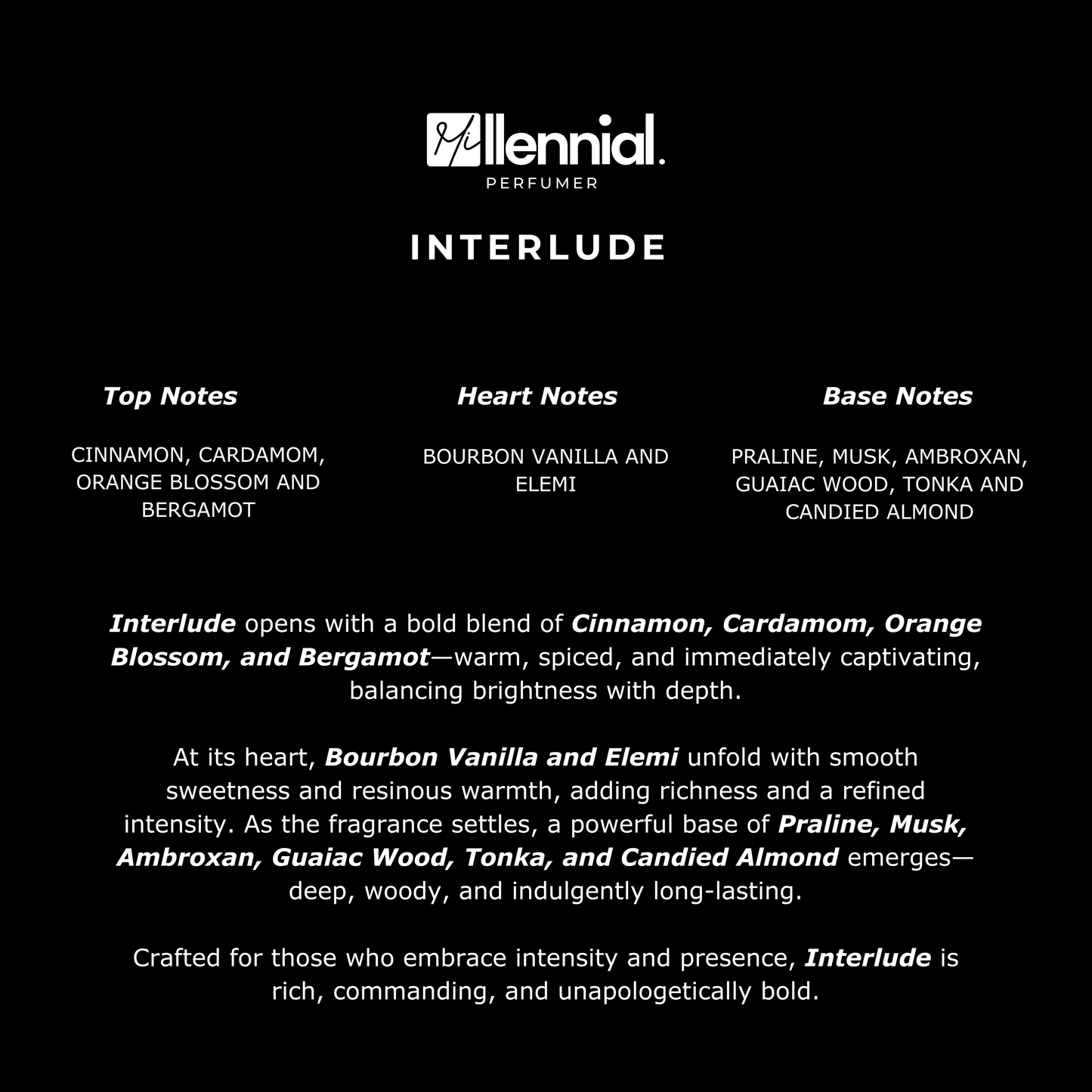 Millennial Perfumer™ – Interlude | Amouuage Interlude Man Type (Profile Match) | Bold Spicy Amber Woody | Smoky Opulent & Long-Lasting
