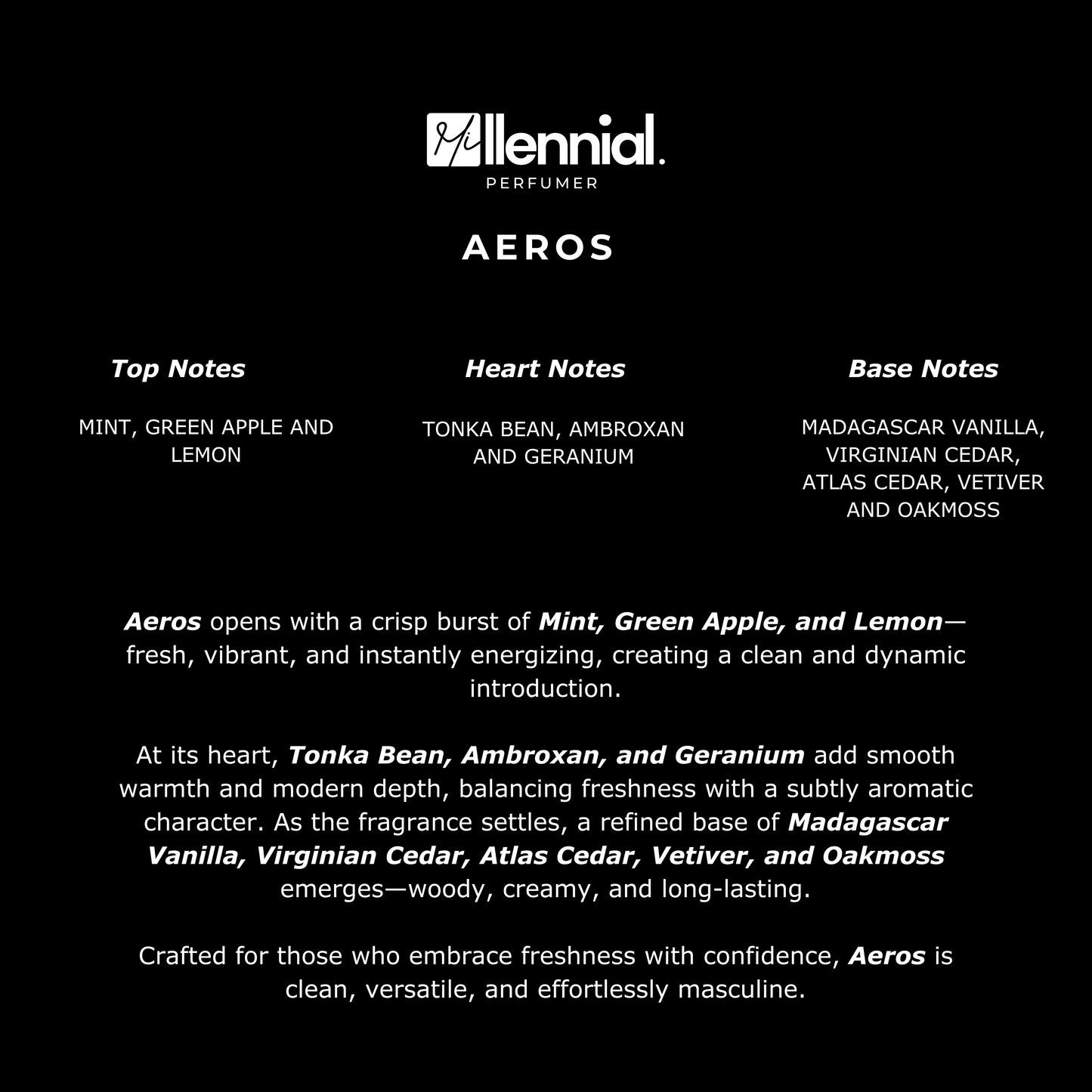 Millennial Perfumer – Aeros | Versaace Eross (Profile Match) | Fresh Aromatic Vanilla Luxury Fragrance for Men