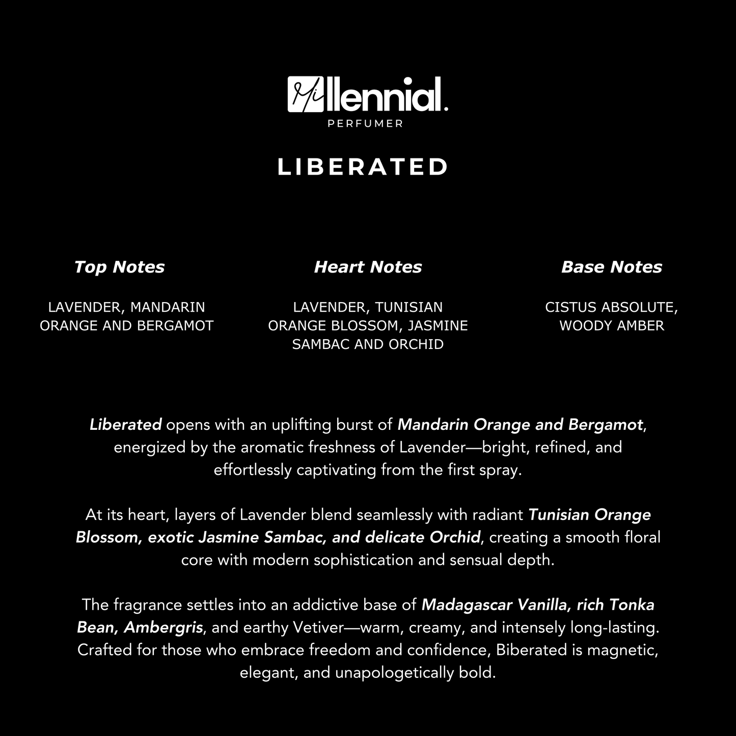 Millennial Perfumer™ – Liberated | YSL's Libre Intense Type (Profile Match) | Extrait de Parfum | Aromatic Floral with Lavender, Mandarin, Orange Blossom & Vanilla | Bold Feminine Signature