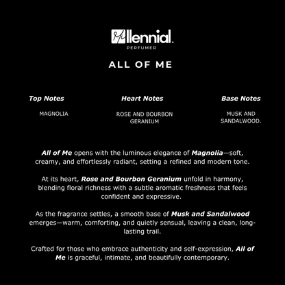 Millennial Perfumer™ – All of Me | Narcisso Rodrigueez All of Me (Profile Matches) | Modern Feminine Elegance