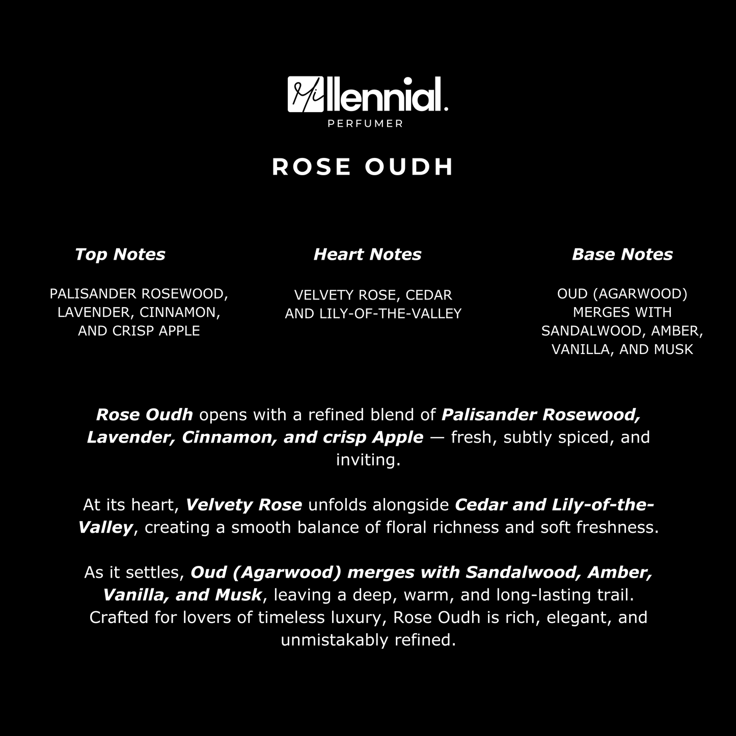 Millennial Perfumer™ – Rose Oudh | Xerrjooff Alexandria II Type (Profile Matches) | Modern Oud & Rose | Refined Contemporary Luxury