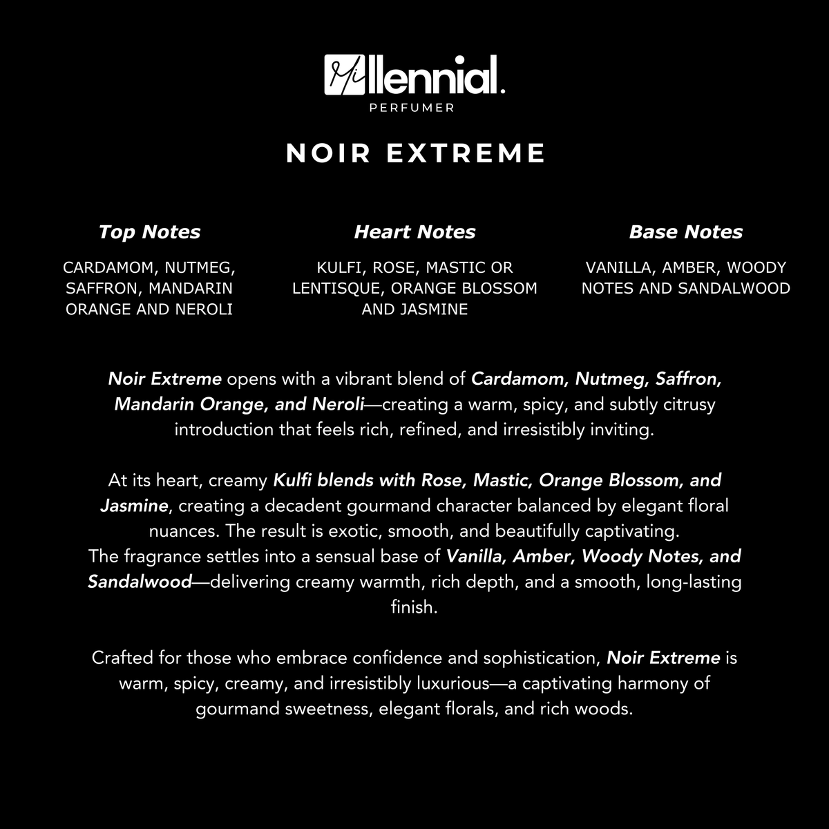 Millennial Perfumer™ – Noir Extreme | Extrait De Parfum