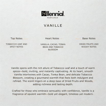 Millennial Perfumer™ – Vanille | TF's Tobacco Vanille Type (Profile Match) | Warm Sweet & Tobacco-Rich | Cosy Luxury Unisex Warmth