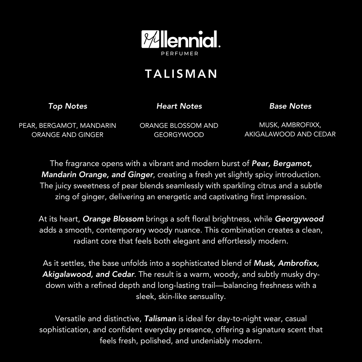 Millennial Perfumer™ – Talisman Blue | Blue Talisman Type (Profile Match) | Extrait de Parfum | Fresh Fruity Citrus, Musky Woods & Ambrofixx | Modern Radiant Signature